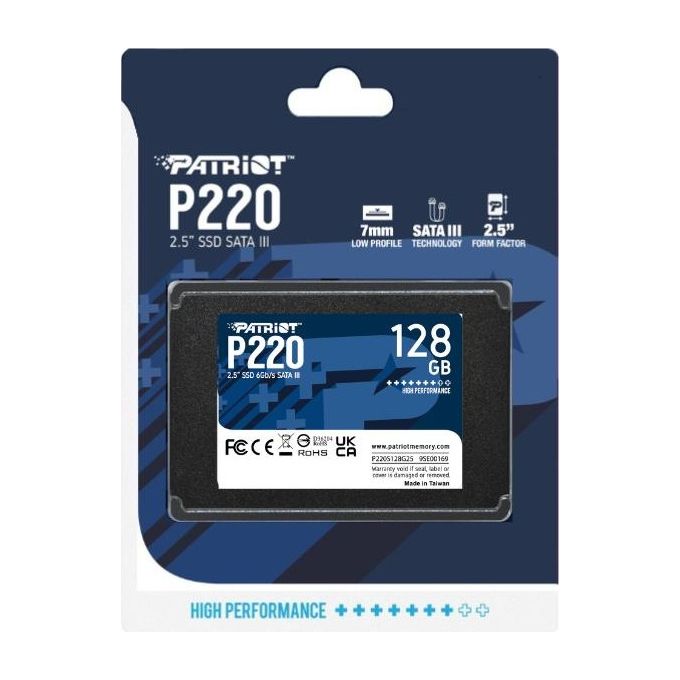 Patriot P220 Ssd 128Gb 2.5'' Sata 3 Read:550mb-write:480 Mb-s