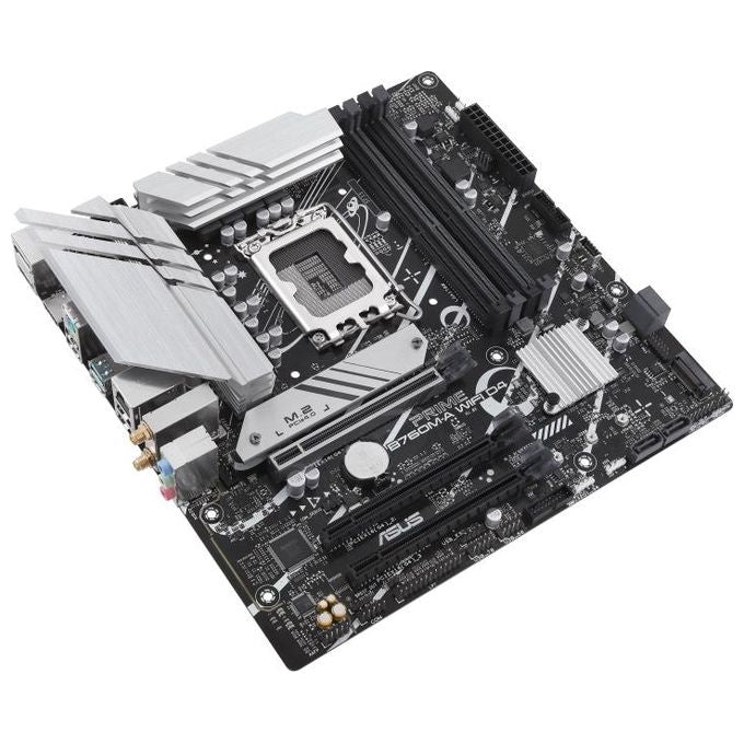 ASUS PRIME B760M-A WIFI D4 Scheda madre Intel B760 (LGA 1700) mATX, PCIe 4.0, 2 slot M.2, 2.5Gb Ethernet, Wi-Fi 6, DisplayPort, Dual HDMI, SATA 6 Gbps, USB 3.2 Gen 2 e Gen 1 Type-C, Aura Sync