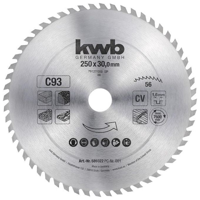 Kwb Lama Legno D.250X30 Mm - 56 Denti