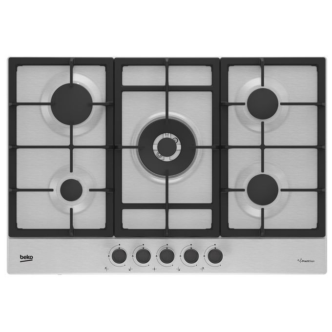 BEKO HIAW75225S Piano cottura a gas da Incasso 5 Fuochi (Wok) larghezza 75 cm Inox