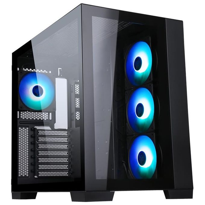 Itek ITGCADCAGB Case DARK CAVE Gaming Tower ATX 4x12cm ARGB Fan 2xUsb 3.0 Type-C Side e Front Panel Temp Glass