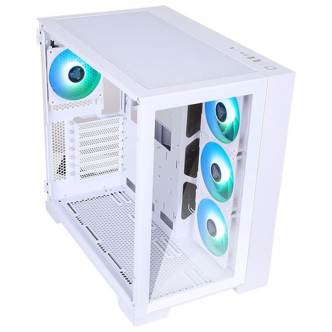 Itek DARK CAVE Case Gaming Tower ATX 4x12cm ARGB Fan 2xUsb 3.0 Type-C Side e Front Panel Temp Glass White Edition