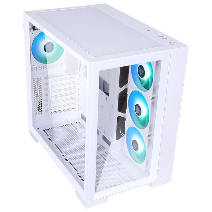 Itek DARK CAVE Case Gaming Tower ATX 4x12cm ARGB Fan 2xUsb 3.0 Type-C Side e Front Panel Temp Glass White Edition