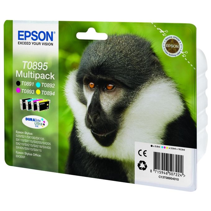 Epson Multipack 4 Colori Scimmia T089640 T089240+T089440+T089340 CMY