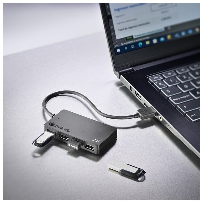 NGS IHUB4 TINY USB 2.0 480 Mbit-s Nero
