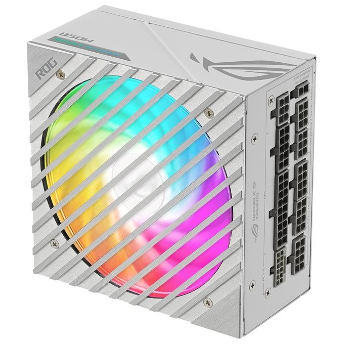 ASUS ROG Loki 850W Platinum Alimentatore completamente modulare 80 Platinum Lambda A compatibile ATX 3.0 supporto PCIe 5.0 Ventola ARGB PWM da 120 mm Aura Sync Bianco