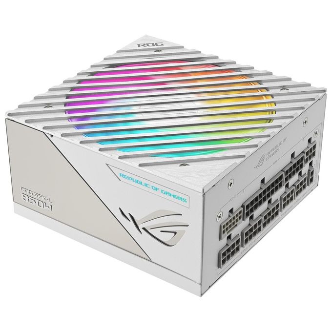 ASUS ROG Loki 850W Platinum Alimentatore completamente modulare 80 Platinum Lambda A compatibile ATX 3.0 supporto PCIe 5.0 Ventola ARGB PWM da 120 mm Aura Sync Bianco