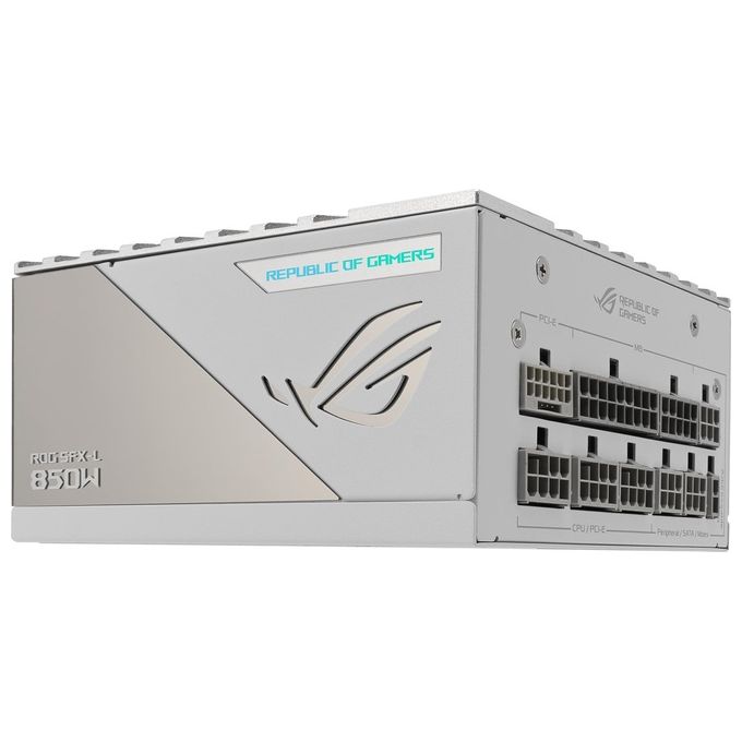 ASUS ROG Loki 850W Platinum Alimentatore completamente modulare 80 Platinum Lambda A compatibile ATX 3.0 supporto PCIe 5.0 Ventola ARGB PWM da 120 mm Aura Sync Bianco