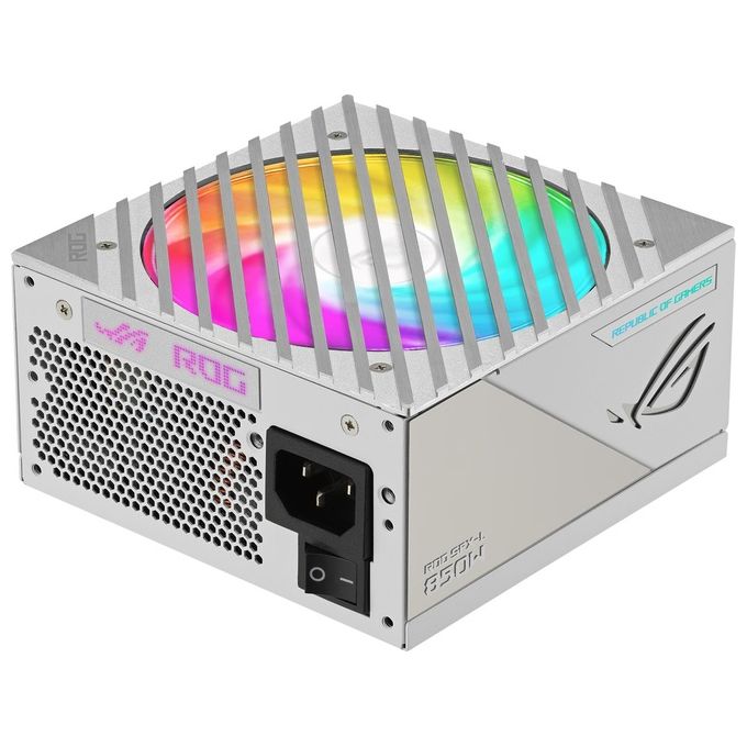 ASUS ROG Loki 850W Platinum Alimentatore completamente modulare 80 Platinum Lambda A compatibile ATX 3.0 supporto PCIe 5.0 Ventola ARGB PWM da 120 mm Aura Sync Bianco