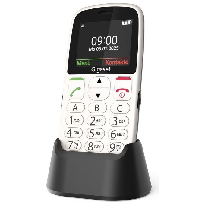 Gigaset Telefono per Anziani GL395 Display 2.2'' Tasto SOS Bianco
