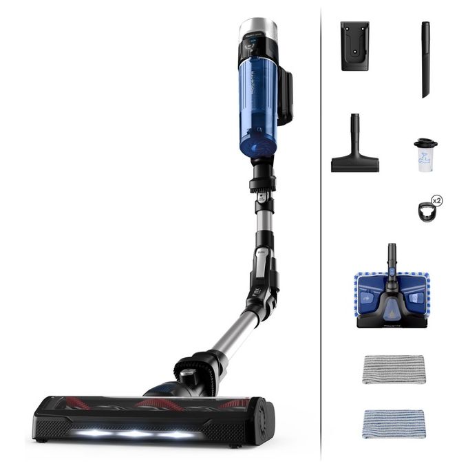 Rowenta X-Force Flex 9.60 RH20C0 Aspirapolvere senza Filo Argento-Blu Senza Sacchetto