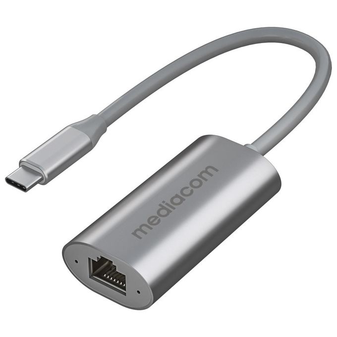Mediacom MD-C323 Adattatore Usb-C a Gigabit Lan Alluminio