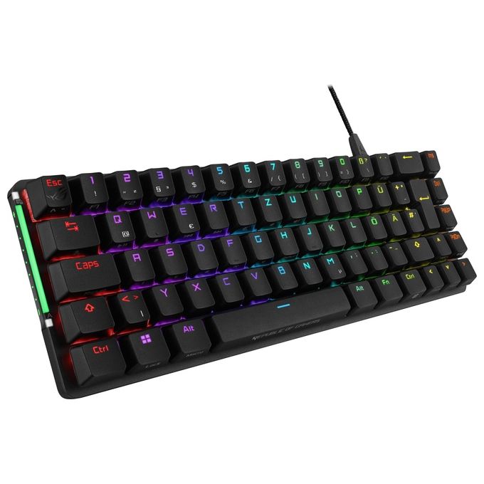 ASUS ROG Falchion Ace Tastiera Meccanica da Gaming, Illuminazione RGB, Switch ROG NX Rossi, Stabilizzatori Tastiera, Foam Insonorizzato, Tasti in PBT, Cablato con KVM, Layout Italia, Nero