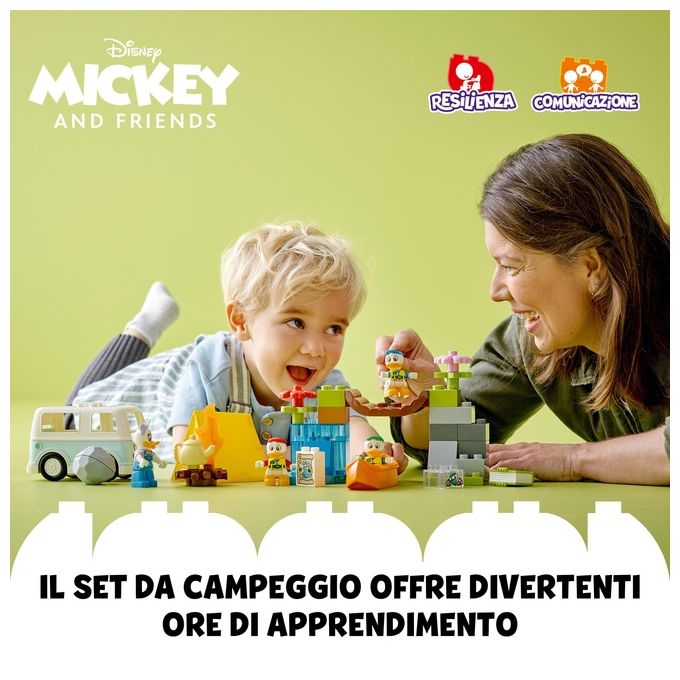 LEGO DUPLO Disney Topolino e i Suoi Amici 10997 Avventura in Campeggio con Camper Giocattolo e Paperina, Giochi per Bambini 2+