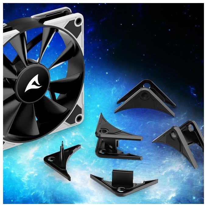 Sharkoon SilentStorm BW120 PWM Case per Computer Ventilatore 12cm Bacca