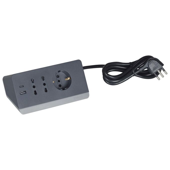 Bticino Ciabatta Multipresa Elettrica 5 Posti 2 Prese USB 3A
