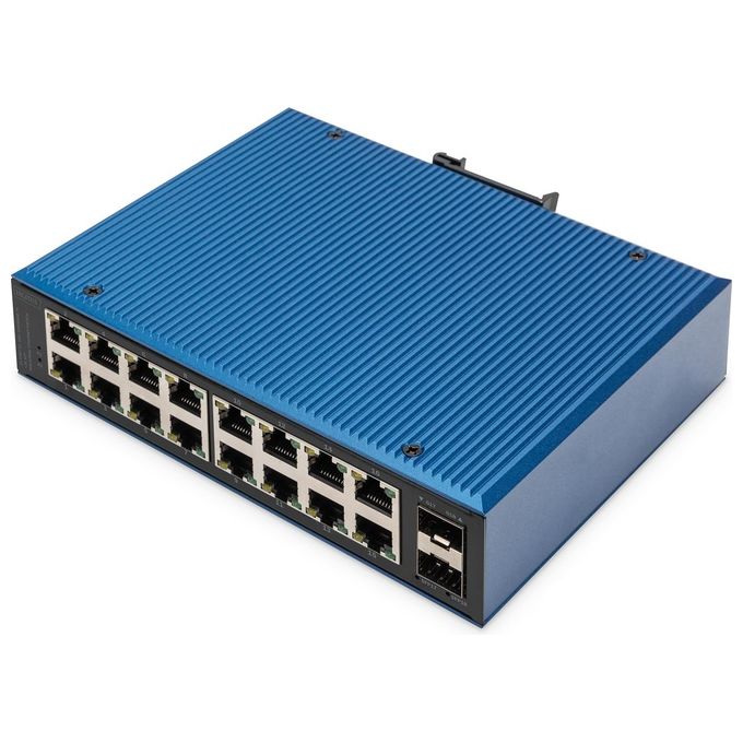Digitus DN651138 Switch di Rete Gigabit Ethernet a 16 Porte Industriale Non Gestito 2 Uplink Sfp