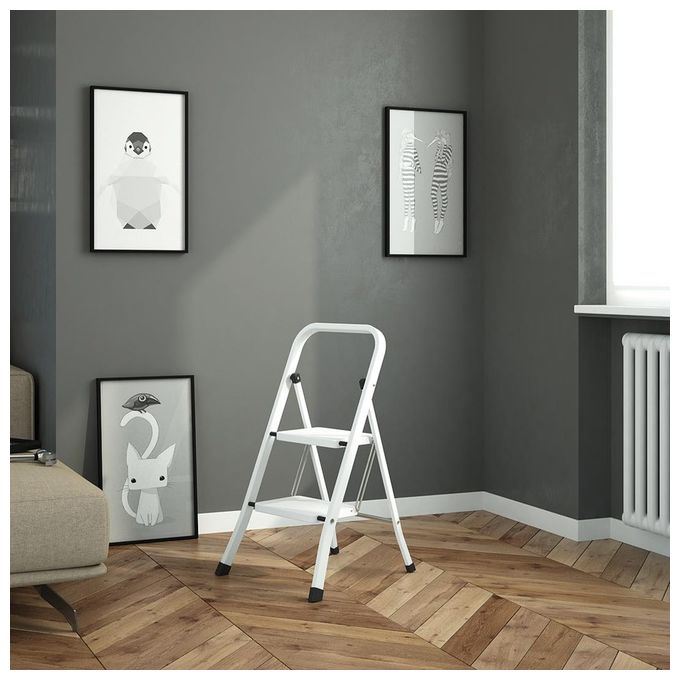 Colombo Sgabello Scala FACTOTUM 2 gradini in acciaio portata max 150kg EN14183 MADE IN ITALY
