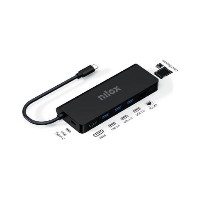 Nilox NXDSUSBC04 Dock Usb-C 8 in 1 Hdmi 4k