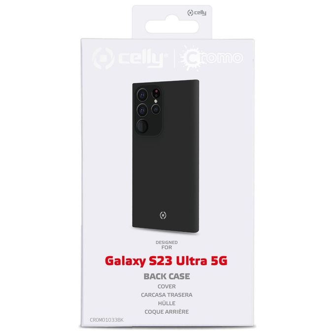 Celly Cromo Cover per Samsung Galaxy S23 Ultra 5G Nero