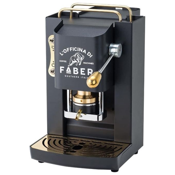 Faber Pro Deluxe Macchina da Caffe' a Cialde 44mm Mat Black Ottone