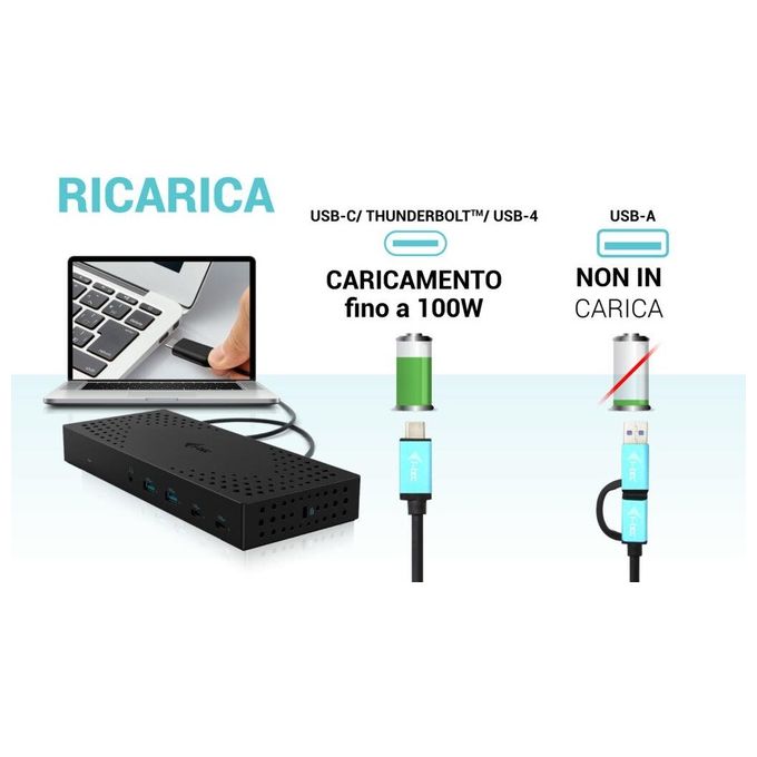 I-Tec USB 3.0 - USB-C - Thunderbolt 3x 4K Docking Station Gen 2  Power Delivery 100W