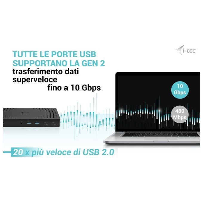 I-Tec USB 3.0 - USB-C - Thunderbolt 3x 4K Docking Station Gen 2  Power Delivery 100W