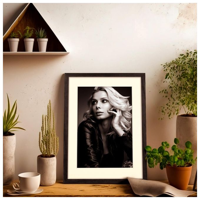ZEP Malmo Black Cornice Portafoto 10x15cm-15x20cm in Legno con Passepartout