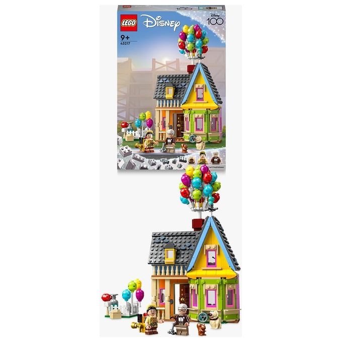 LEGO Disney e Pixar 43217 Casa di “Up'', Modellino con Palloncini e Figure di Carl, Russell e Dug, Set Disney 100° Anniversario