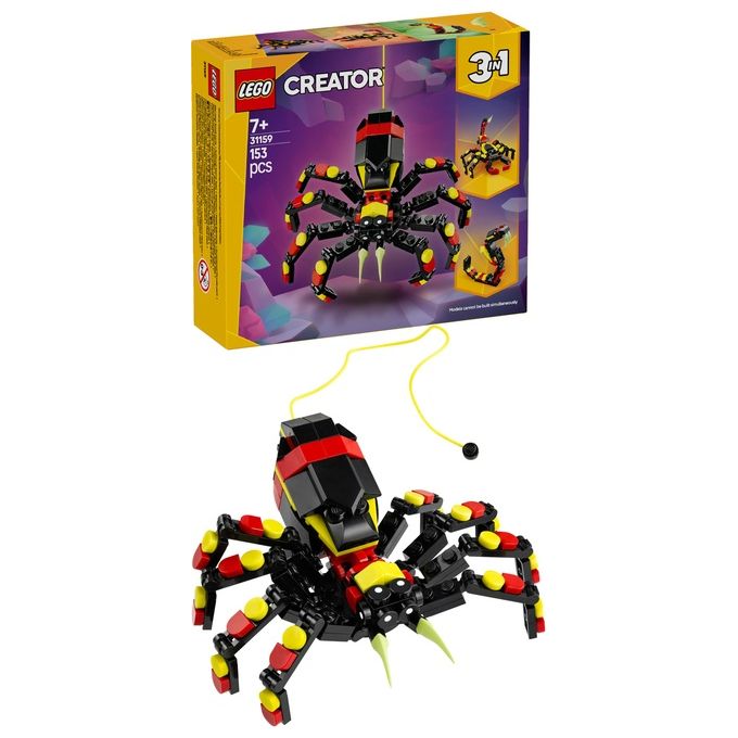 LEGO Set Animali Selvatici 31159 Ragno Trasformista Creator 3 in 1 Modellismo Creativo e Divertente per Appassionati di Costruzioni