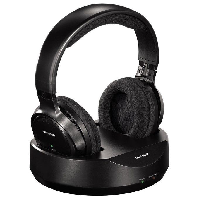 Thomson WHP3001BK Cuffia a Padiglione con Base Wireless Nero