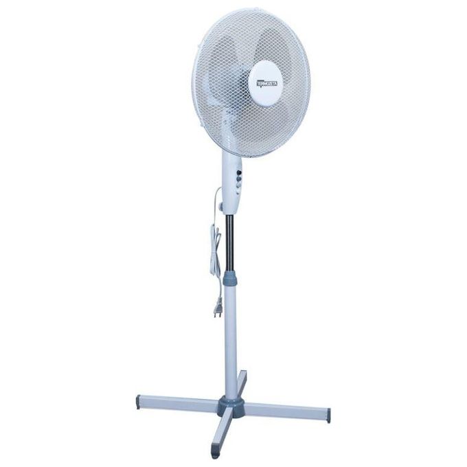 Termozeta TZWZ01N - Ventilatore a piantana, altezza 120 cm, 3 velocita', oscillazione automatica e inclinazione regolabile, potenza 50 W, rumorosita' 53,5 dB, Bianco