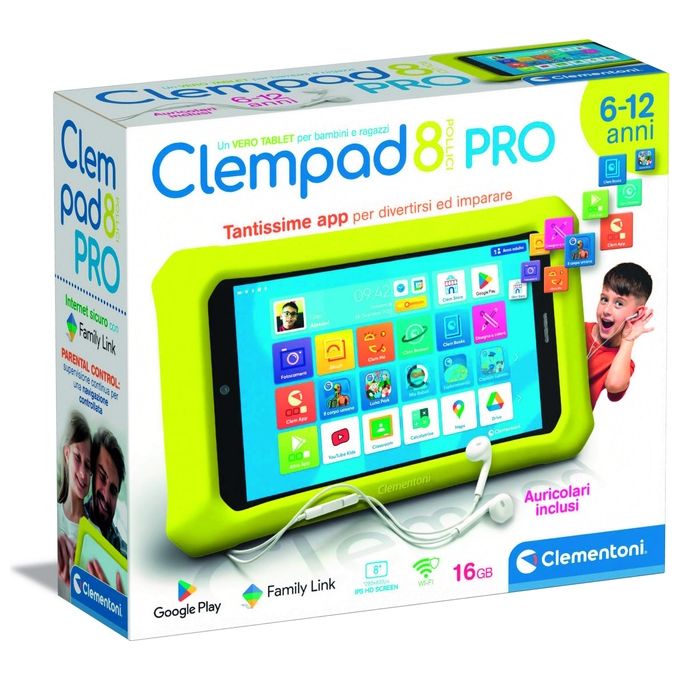 Clementoni Clempad Pro 8'' Tablet per Bambini 6-12 Anni