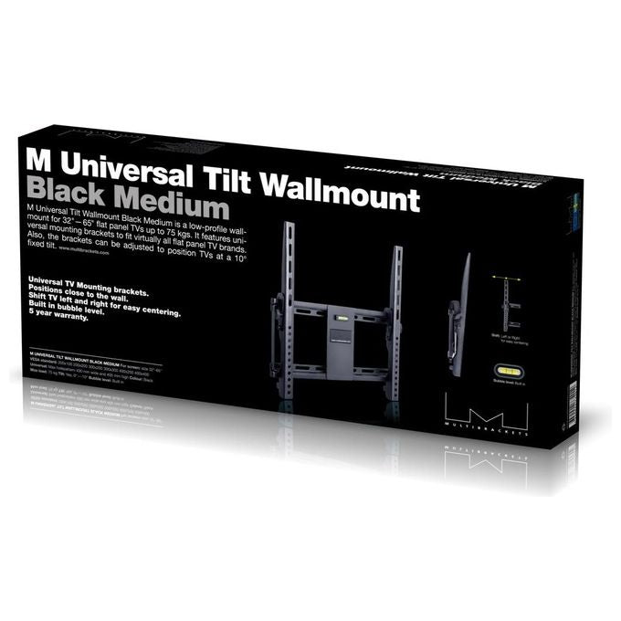 Itb Staffa a Parete Inclinabile Vesa Max 400x400 per Tv e Monitor 32 a 47 Nera