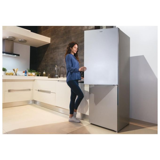 Candy CCE4T618ES Fresco Frigorifero Combinato Libera Installazione 341 Litri Classe Energetica E Total No Frost Circle+ Trattamento antimuffa 185cm Argento
