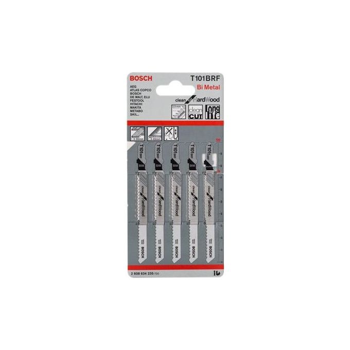 Bosch 2 608 634 989 Lame per Seghetto Alternativo T 101 BRF 25 Pezzi