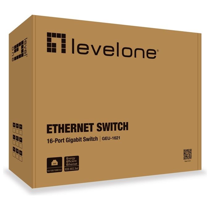 LevelOne GEU-1621 Switch di Rete Non Gestito Gigabit Ethernet 10-100-1000 Grigio