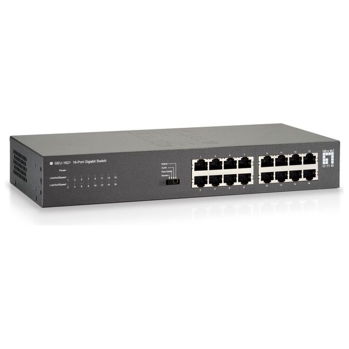 LevelOne GEU-1621 Switch di Rete Non Gestito Gigabit Ethernet 10-100-1000 Grigio