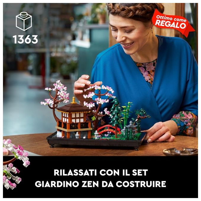 LEGO Icons 10315 Il Giardino Tranquillo, Kit Giardino Botanico Zen per Adulti con Fiori di Loto, Regalo per Donna e Uomo
