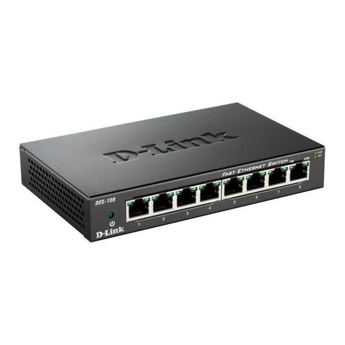 D-link 8-port 10-100 Metal Housing Desktop Switch