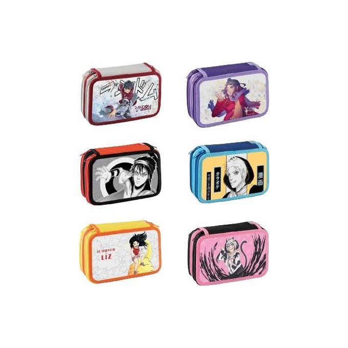 Favorit Astuccio 3 Scomparti Manga Assortito