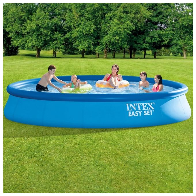 Intex 28158NP Easy Set Piscina Fuori Terra Rotonda 457x84 cm 9792 L Pompa Filtro a Cartuccia 2006 L-h colore Azzurro