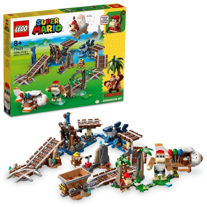 LEGO 71425 Super Mario Pack di Espansione Corsa nella Miniera di Diddy Kong Set da Costruzione con 1157 Pezzi Personaggi Inclusi Funky Kong Diddy Kong e Sfide Interattive colore Multicolore