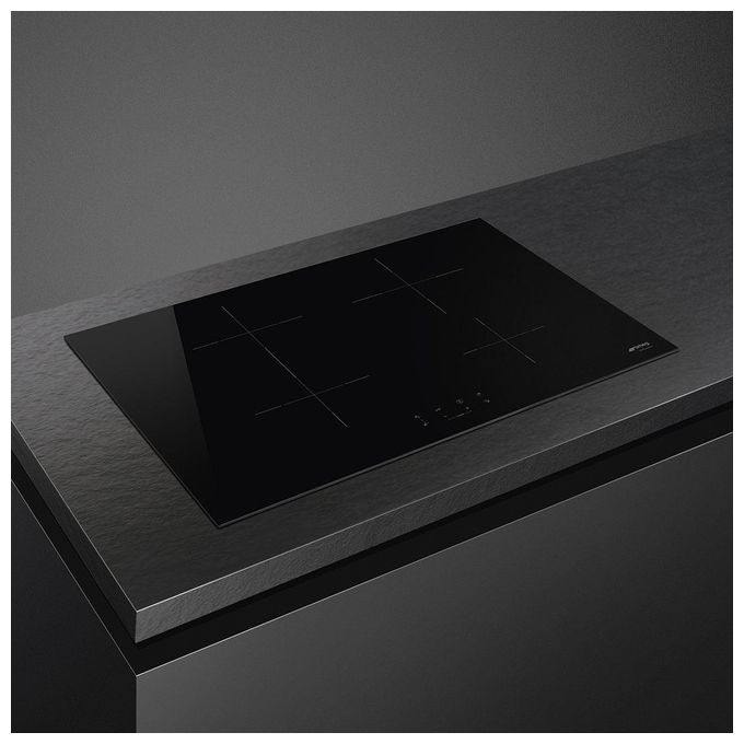 Smeg Universal SI1B2742D Piano cottura Nero Da incasso 75 cm Piano cottura a induzione 4 Fuochi