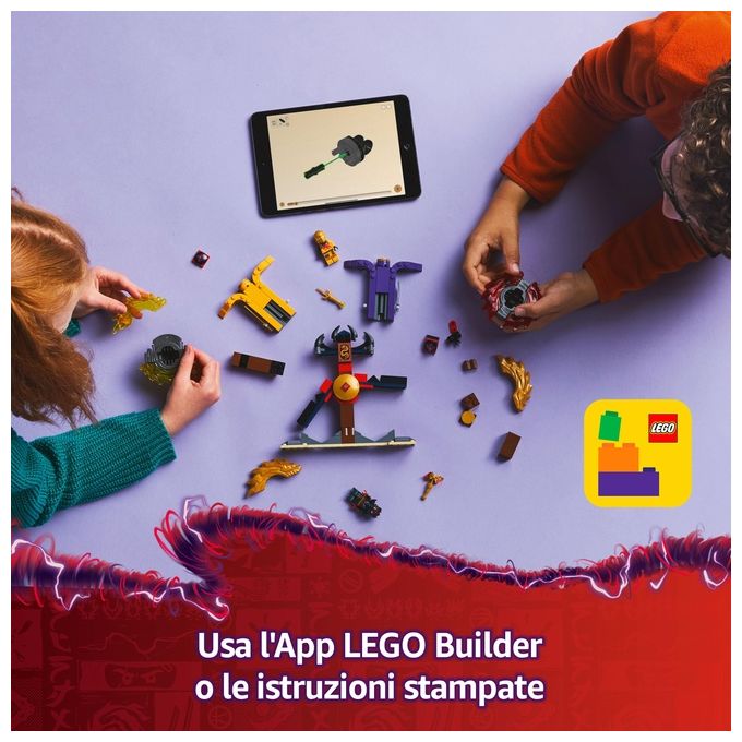 LEGO NINJAGO Battle Pack Draghi dello Spinjitzu - 2 Trottole Giocattolo Tempio Costruibile Elementi di Potere e 2 Minifigure Giochi per Bambini e Bambine da 6 Anni da La Rivolta dei Draghi 71826