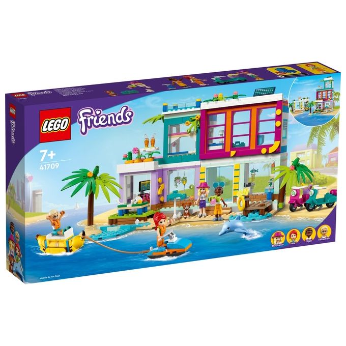 LEGO 41709 LEGO Friends Set da costruzione 686 pezzi 4 minifigure casa modulare con piscina e molo colore Multicolore