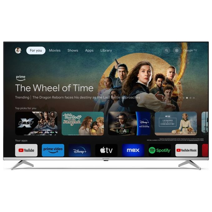 Sharp 55GP6260E Tv QLed 55'' Ultra Hd 4k Google Smart Tv Qd Dvb-t T2 C S S2 Hevc