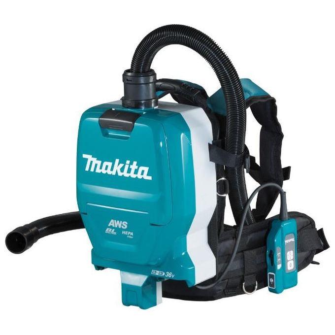 Makita Dvc265Zxu Aspiratore A Zaino 18Vx2 2L - Classe L - Bl - Aws (Batteria Non Inclusa)