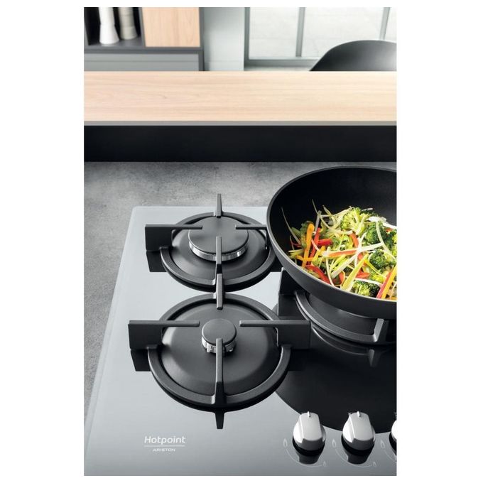 Hotpoint HAGD 72S-ICE Piano Cottura a Gas 5 Zone Griglie in Ghisa 73 cm