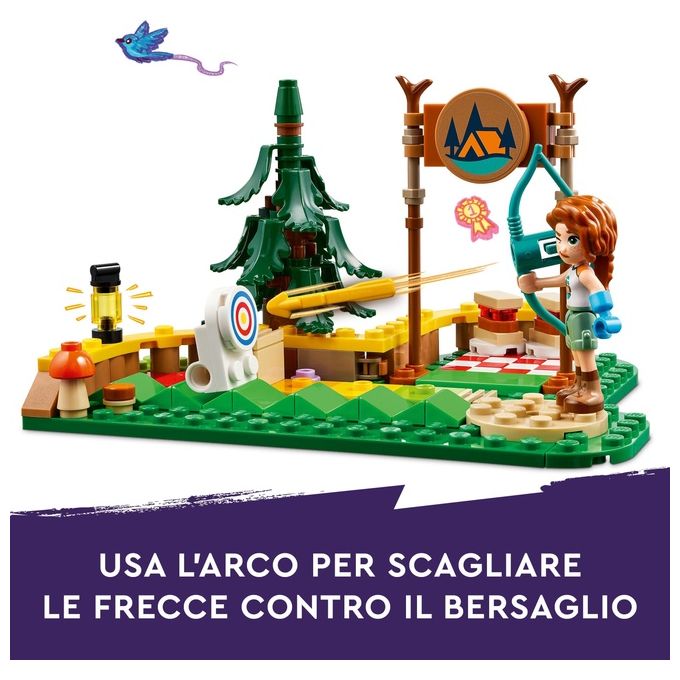 LEGO Friends Tiro con l'Arco al Campo Avventure Giochi Sportivi per Bambine e Bambini da 6 Anni in su con Arco e Frecce Giocattolo 2 Mini Bamboline e un Procione Idee Regalo di Compleanno 42622